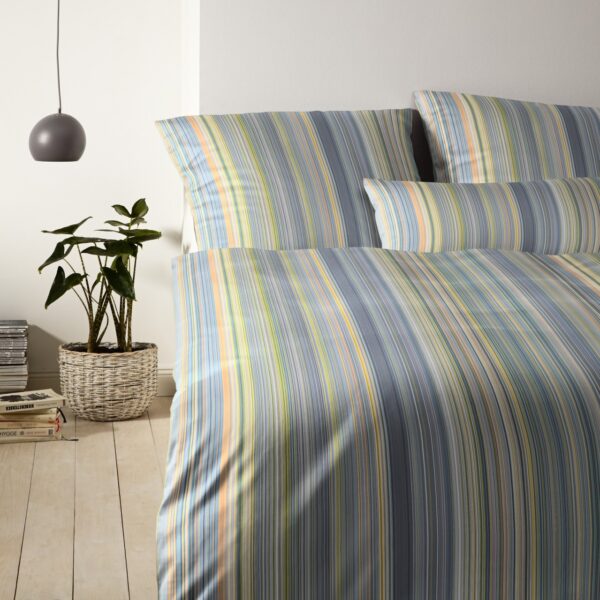 Elegante Interlock Jersey Bettwäsche Fil-a-Fil 3573-2 blau 155x220