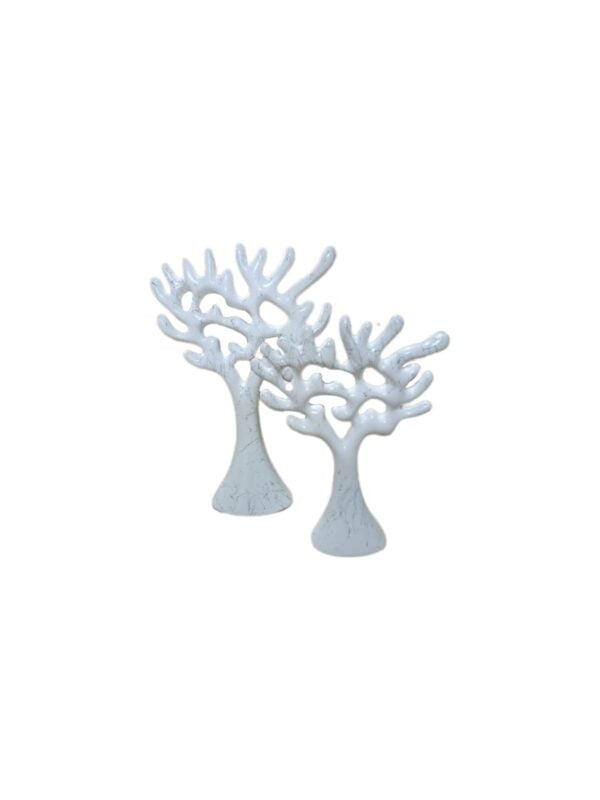 Skulptur Baum Weiss Marmoroptik