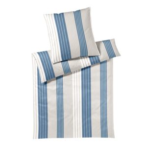Elegante Interlock Jersey Bettwäsche Range 3604-2 Natur Blau 135x200