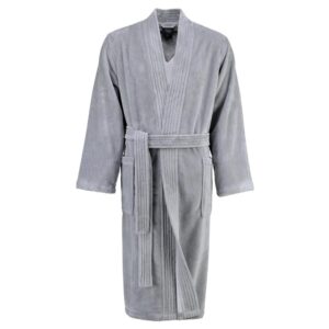 Cawö Home Herren Bademantel Kimono 800-73 graphit Unifarben