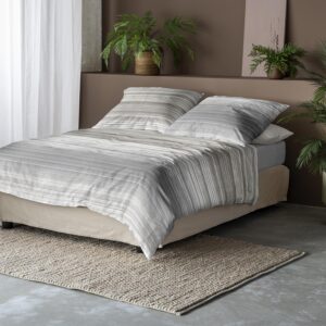 Irisette Mako Satin Bettwäsche Sky 8526-11 Streifen Grau 135x200