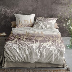 Irisette Mako Satin Bettwäsche Wave 8568-60 Sträucher Natur 135x200