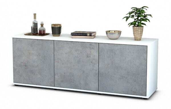 Lowboard Allegra, Beton (136x49x35cm)