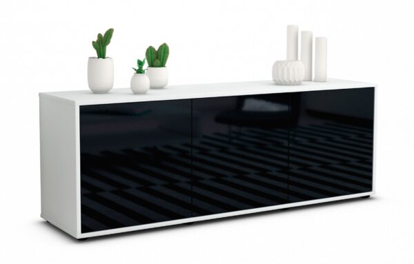 Lowboard Allegra, Schwarz (136x49x35cm)