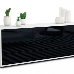 Lowboard Alma, Schwarz (136x49x35cm)