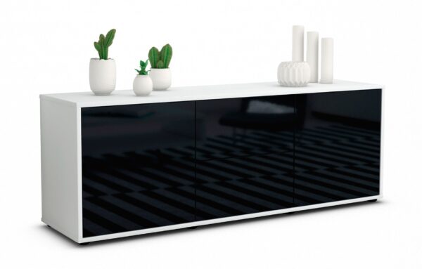 Lowboard Alma, Schwarz (136x49x35cm)