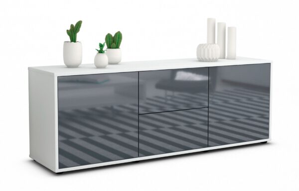 Lowboard Alma, Grau (136x49x35cm)
