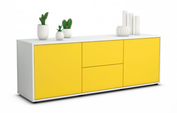 Lowboard Alma, Gelb (136x49x35cm)
