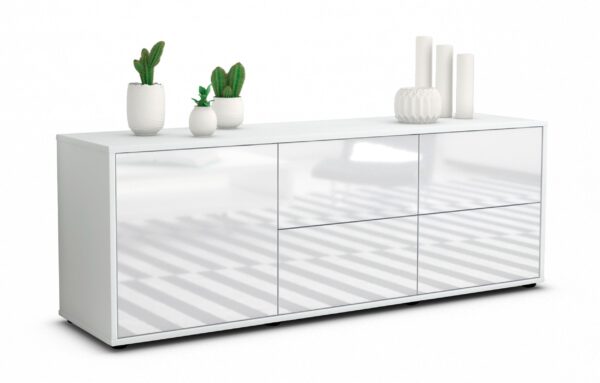 Lowboard Aloisia, Weiß (136x49x35cm)