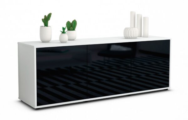 Lowboard Alva, Schwarz (136x49x35cm)