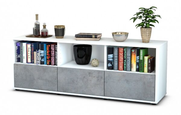 Lowboard Amalia, Beton (136x49x35cm)