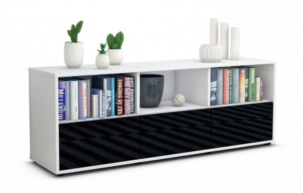 Lowboard Amalia, Schwarz (136x49x35cm)