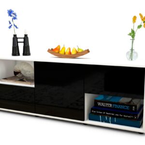 Lowboard Ambra, Schwarz (136x49x35cm)