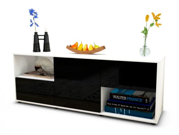 Lowboard Ambra, Schwarz (136x49x35cm)