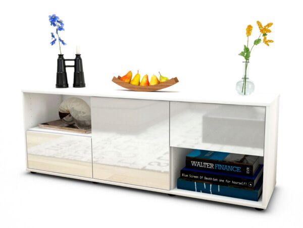 Lowboard Ambra, Weiß (136x49x35cm)