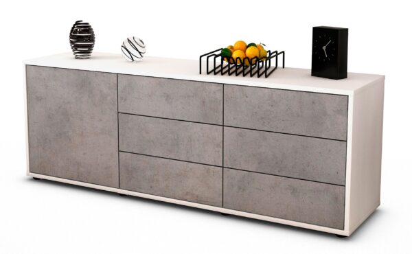 Lowboard Amedea, Beton (136x49x35cm)