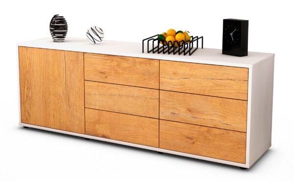Lowboard Amedea, Eiche (136x49x35cm)