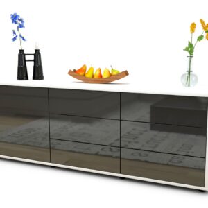 Lowboard Amedea, Grau (136x49x35cm)
