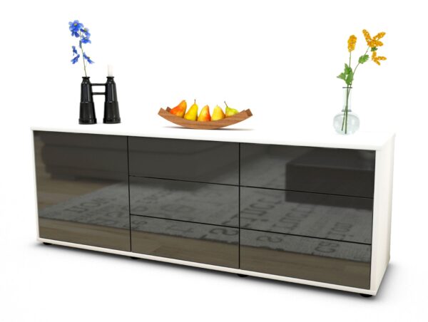 Lowboard Amedea, Grau (136x49x35cm)