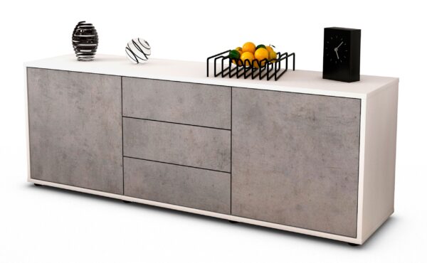 Lowboard Ameline, Beton (136x49x35cm)