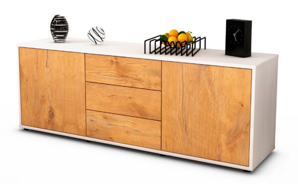 Lowboard Ameline, Eiche (136x49x35cm)