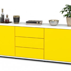 Lowboard Ameline, Gelb (136x49x35cm)