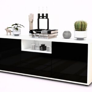 Lowboard Ameriga, Schwarz (136x49x35cm)