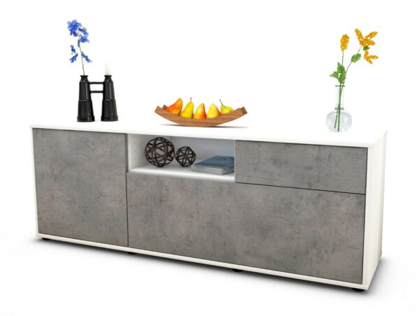 Lowboard Amila, Beton (136x49x35cm)