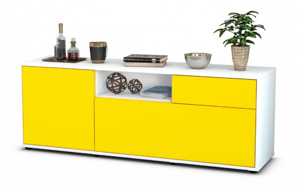 Lowboard Amila, Gelb (136x49x35cm)