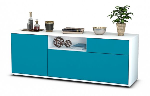 Lowboard Amila, Türkis (136x49x35cm)
