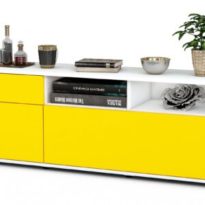 Lowboard Amisa, Gelb (136x49x35cm)