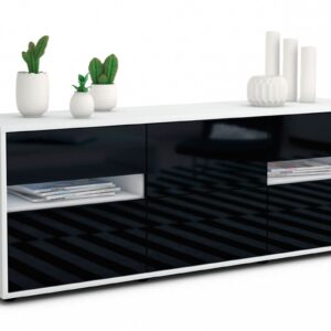 Lowboard Andrea, Schwarz (136x49x35cm)