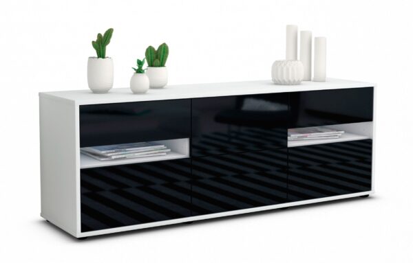 Lowboard Andrea, Schwarz (136x49x35cm)
