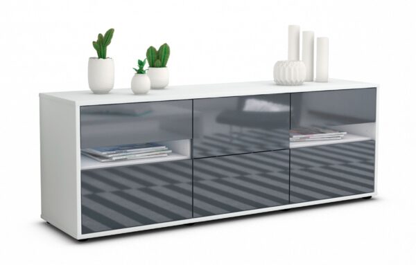 Lowboard Andrea, Grau (136x49x35cm)