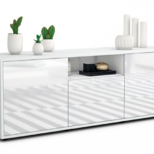 Lowboard Andreana, Weiß (136x49x35cm)