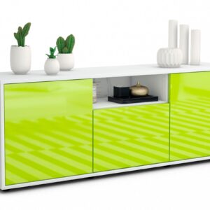 Lowboard Andreana, Grün (136x49x35cm)