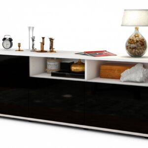 Lowboard Angelina, Schwarz (136x49x35cm)