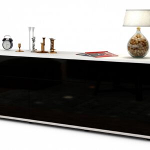 Lowboard Anjelika, Schwarz (136x49x35cm)