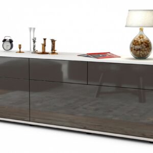 Lowboard Anjelika, Grau (136x49x35cm)