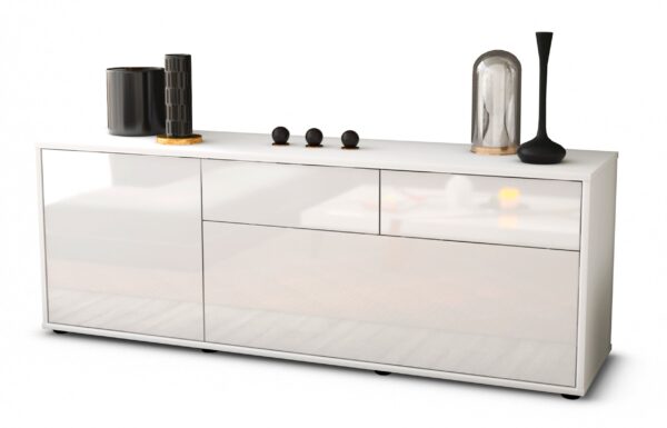 Lowboard Annabell, Weiß (136x49x35cm)