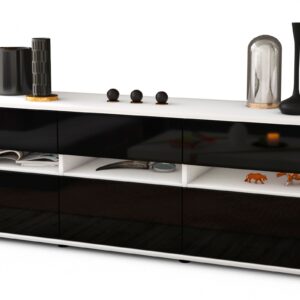 Lowboard Annalena, Schwarz (136x49x35cm)