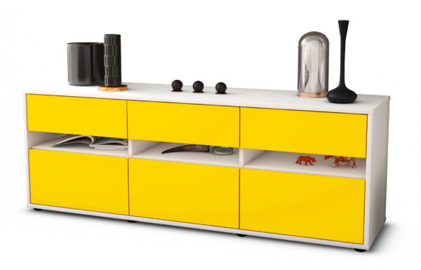 Lowboard Annalena, Gelb (136x49x35cm)