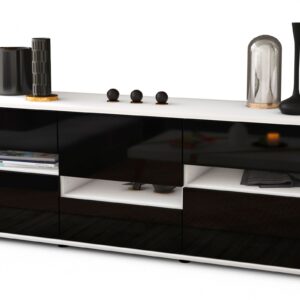 Lowboard Annalisa, Schwarz (136x49x35cm)