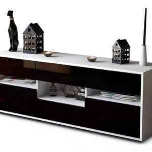 Lowboard Annamaria, Schwarz (136x49x35cm)