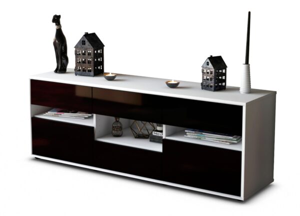 Lowboard Annamaria, Schwarz (136x49x35cm)