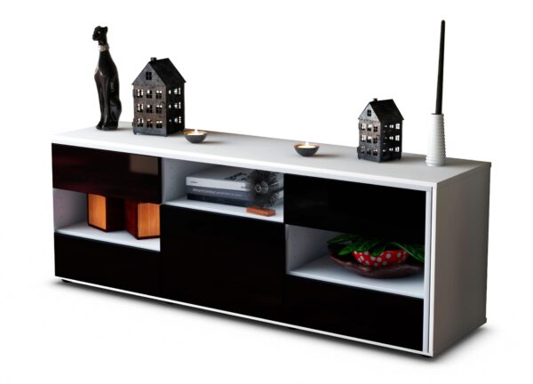 Lowboard Annina, Schwarz (136x49x35cm)