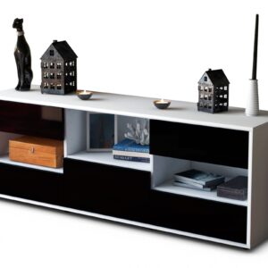 Lowboard Annunziata, Schwarz (136x49x35cm)