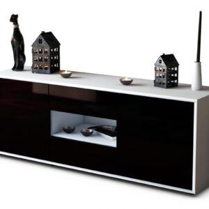 Lowboard Antonella, Schwarz (136x49x35cm)