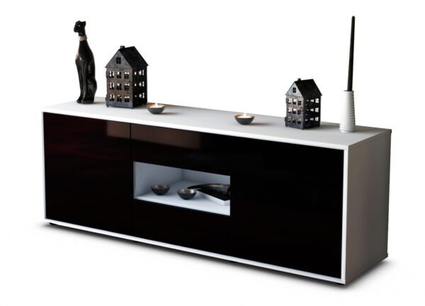 Lowboard Antonella, Schwarz (136x49x35cm)