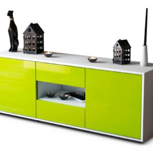 Lowboard Antonella, Grün (136x49x35cm)